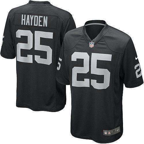  Raiders #25 D.J. Hayden Black Team Color Men's Stitched NFL Game Jersey