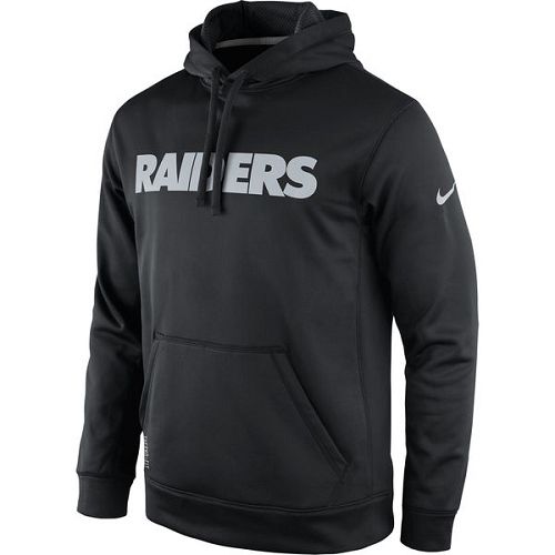 Men's Oakland Raiders  Black KO Wordmark Performance Hoodie