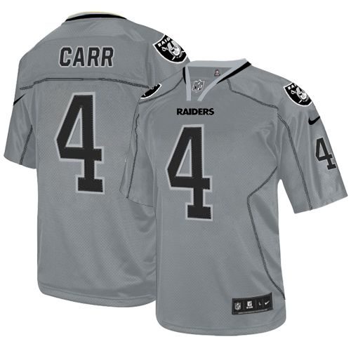  Raiders #4 Derek Carr Lights Out Grey Men's Stitched NFL Elite Jersey