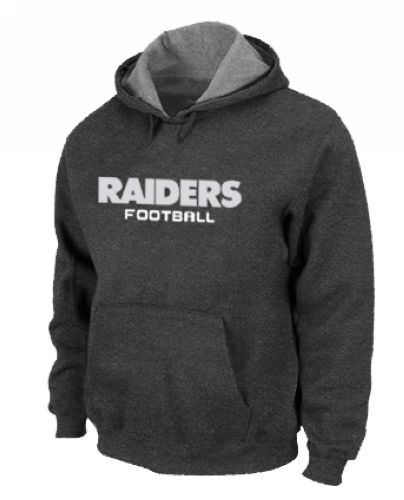 Oakland Raiders Authentic Font Pullover Hoodie Dark Grey