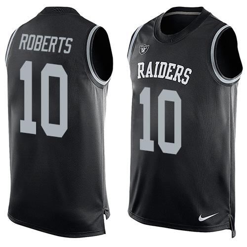  Raiders #10 Seth Roberts Black Team Color Men's Stitched NFL Limited Tank Top Jersey