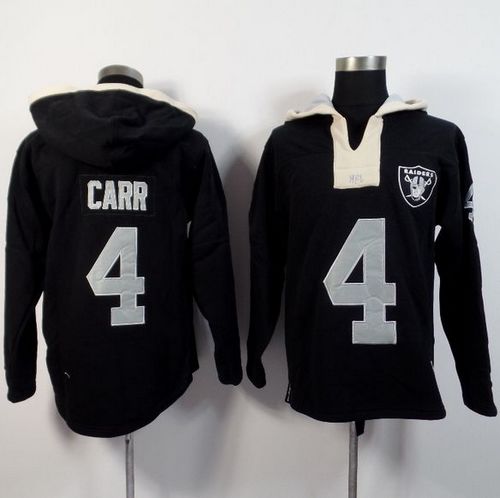 Oakland Raiders #4 Derek Carr Black Player Winning Method Pullover NFL Hoodie