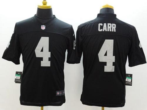  Raiders #4 Derek Carr Black Team Color Men's Stitched NFL Limited Jersey