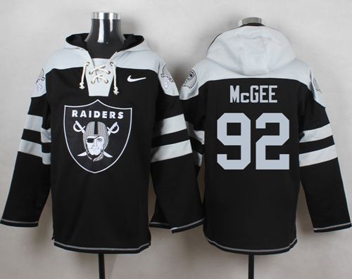 Raiders #92 Stacy McGee Black Player Pullover NFL Hoodie