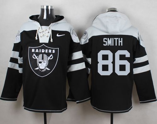  Raiders #86 Lee Smith Black Player Pullover NFL Hoodie