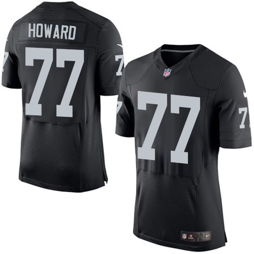  Raiders #77 Austin Howard Black Team Color Men's Stitched NFL New Elite Jersey