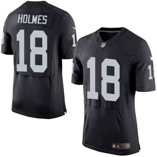  Raiders #18 Andre Holmes Black Team Color Men's Stitched NFL New Elite Jersey