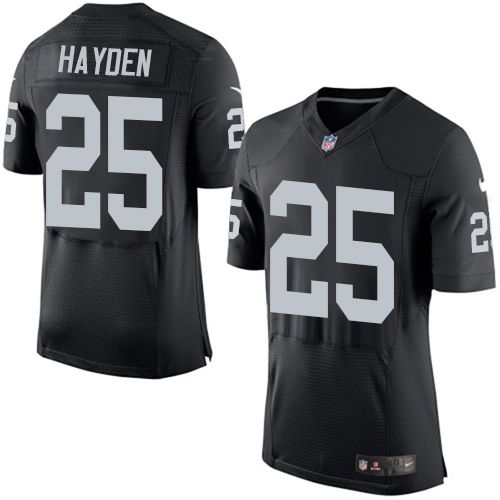  Raiders #25 D.J. Hayden Black Team Color Men's Stitched NFL New Elite Jersey