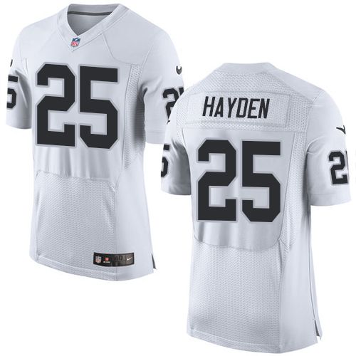  Raiders #25 D.J. Hayden White Men's Stitched NFL New Elite Jersey