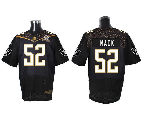  Raiders #52 Khalil Mack Black 2016 Pro Bowl Men's Stitched NFL Elite Jersey