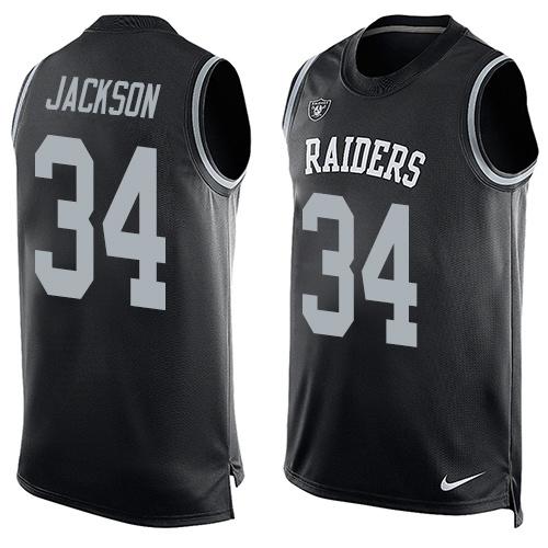  Raiders #34 Bo Jackson Black Team Color Men's Stitched NFL Limited Tank Top Jersey