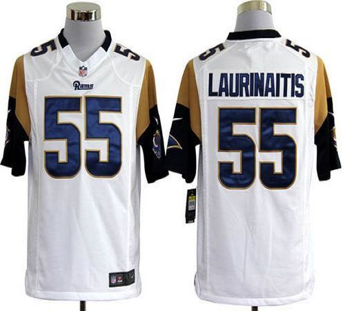  Rams #55 James Laurinaitis White Men's Stitched NFL Game Jersey