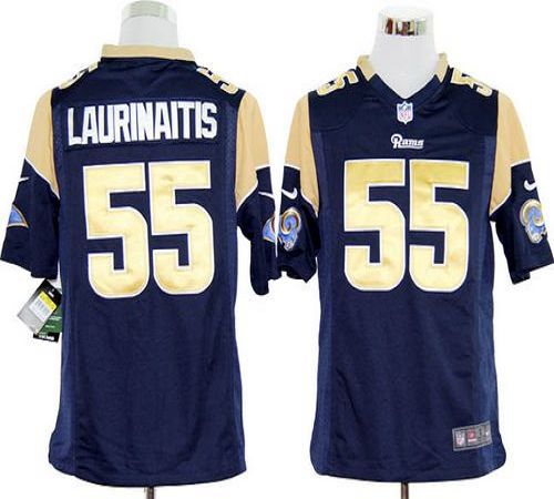  Rams #55 James Laurinaitis Navy Blue Team Color Men's Stitched NFL Game Jersey