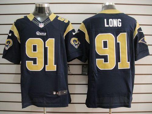  Rams #91 Chris Long Navy Blue Team Color Men's Stitched NFL Elite Jersey