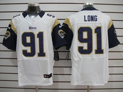  Rams #91 Chris Long White Men's Stitched NFL Elite Jersey