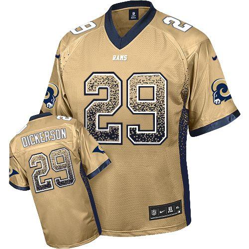  Rams #29 Eric Dickerson Gold Men's Stitched NFL Elite Drift Fashion Jersey