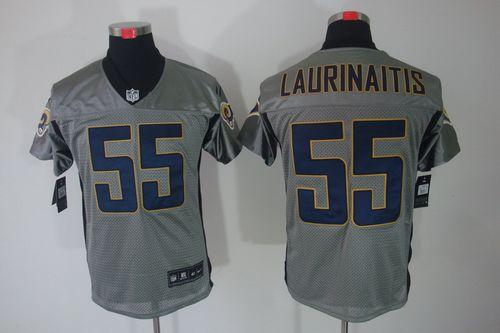  Rams #55 James Laurinaitis Grey Shadow Men's Stitched NFL Elite Jersey