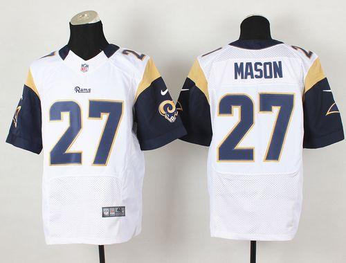  Rams #27 Tre Mason White Men's Stitched NFL Elite Jersey