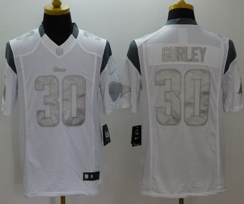  Rams #30 Todd Gurley White Men's Stitched NFL Limited Platinum Jersey
