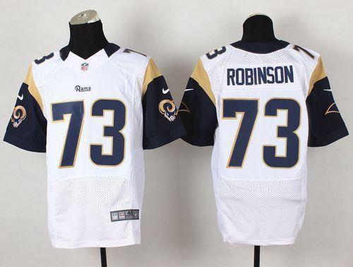  Rams #73 Greg Robinson White Men's Stitched NFL Elite Jersey