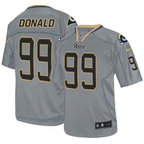  Rams #99 Aaron Donald Lights Out Grey Men's Stitched NFL Elite Jersey