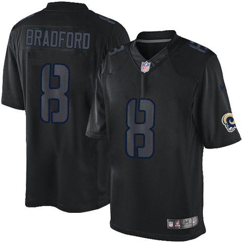  Rams #8 Sam Bradford Black Men's Stitched NFL Impact Limited Jersey
