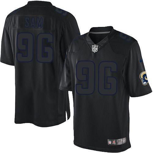  Rams #96 Michael Sam Black Men's Stitched NFL Impact Limited Jersey
