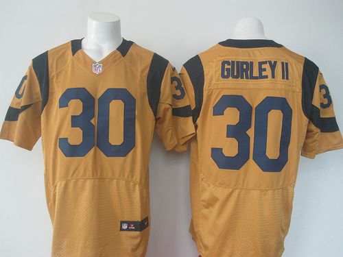  Rams #30 Todd Gurley II Gold Men's Stitched NFL Elite Rush Jersey