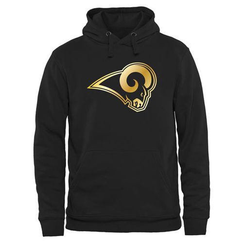 Men's St.Louis Rams Pro Line Black Gold Collection Pullover Hoodie