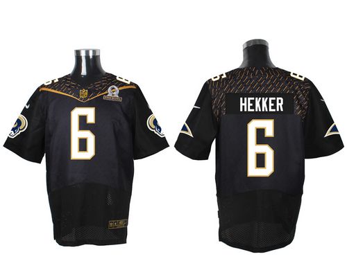  Rams #6 Johnny Hekker Black 2016 Pro Bowl Men's Stitched NFL Elite Jersey
