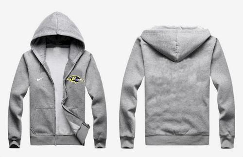  Baltimore Ravens Authentic Logo Hoodie Grey