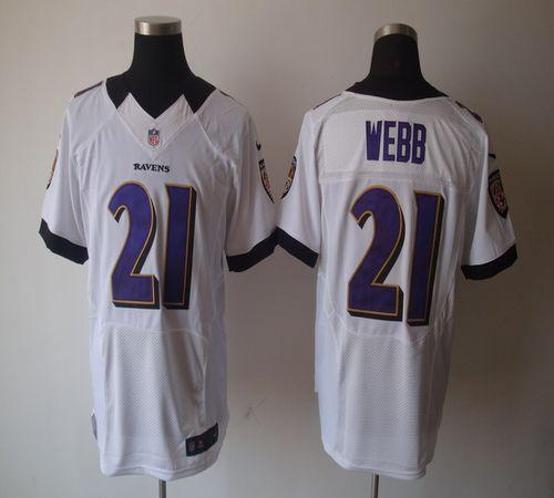  Ravens #21 Lardarius Webb White Men's Stitched NFL Elite Jersey