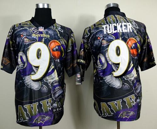  Ravens #9 Justin Tucker Team Color Men's Stitched NFL Elite Fanatical Version Jersey