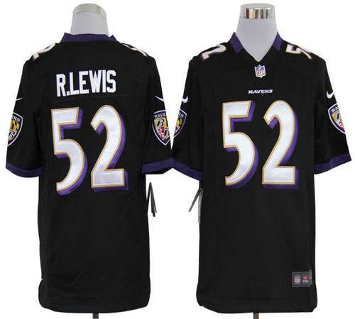  Ravens #52 Ray Lewis Black Alternate Men's Stitched NFL Game Jersey