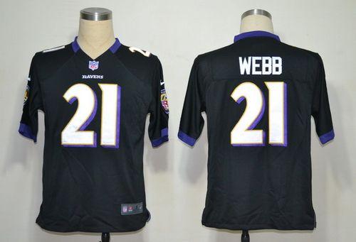  Ravens #21 Lardarius Webb Black Alternate Men's Stitched NFL Game Jersey