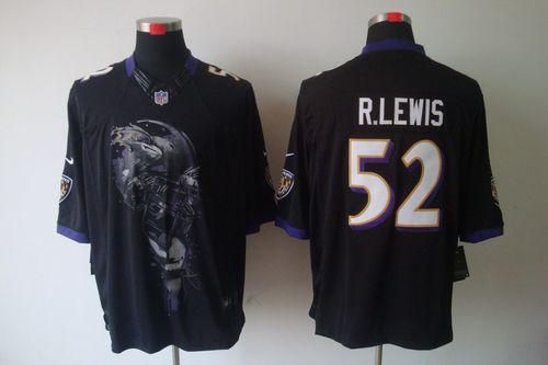  Ravens #52 Ray Lewis Black Alternate Men's Stitched NFL Helmet Tri Blend Limited Jersey