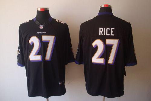  Ravens #27 Ray Rice Black Alternate Men's Stitched NFL Limited Jersey