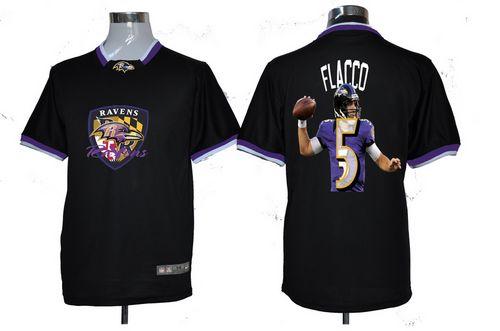  Ravens #5 Joe Flacco Black Men's NFL Game All Star Fashion Jersey