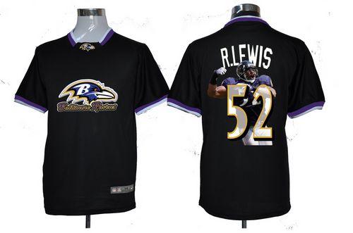  Ravens #52 Ray Lewis Black Men's NFL Game All Star Fashion Jersey