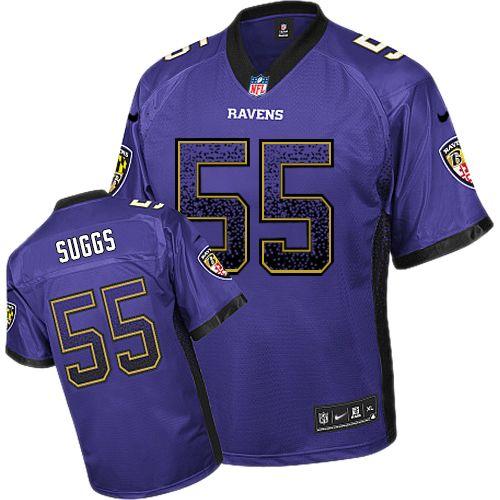 Ravens #55 Terrell Suggs Purple Team Color Men's Stitched NFL Elite Drift Fashion Jersey