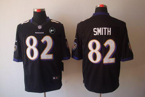  Ravens #82 Torrey Smith Black Alternate With Art Patch Men's Stitched NFL Limited Jersey