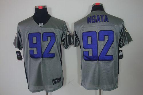  Ravens #92 Haloti Ngata Grey Shadow Men's Stitched NFL Elite Jersey