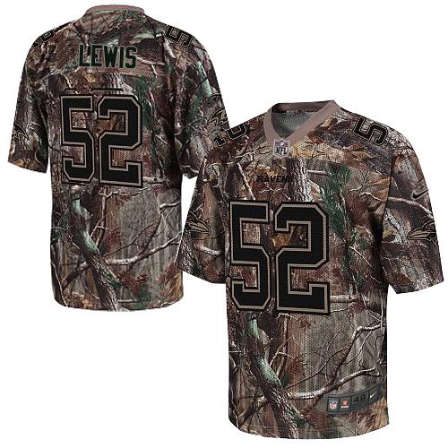  Ravens #52 Ray Lewis Camo Men's Stitched NFL Realtree Elite Jersey