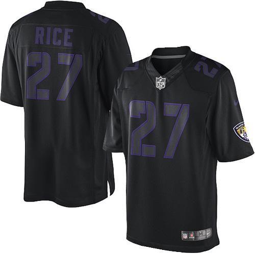  Ravens #27 Ray Rice Black Men's Stitched NFL Impact Limited Jersey