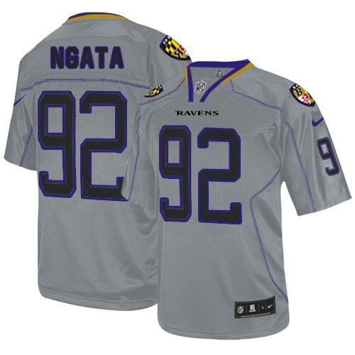  Ravens #92 Haloti Ngata Lights Out Grey Men's Stitched NFL Elite Jersey
