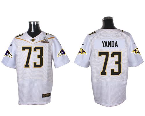  Ravens #73 Marshal Yanda White 2016 Pro Bowl Men's Stitched NFL Elite Jersey