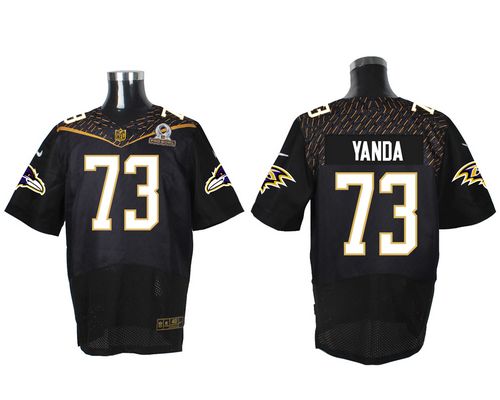  Ravens #73 Marshal Yanda Black 2016 Pro Bowl Men's Stitched NFL Elite Jersey