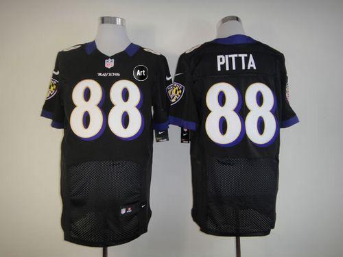  Ravens #88 Dennis Pitta Black Alternate With Art Patch Men's Stitched NFL Elite Jersey