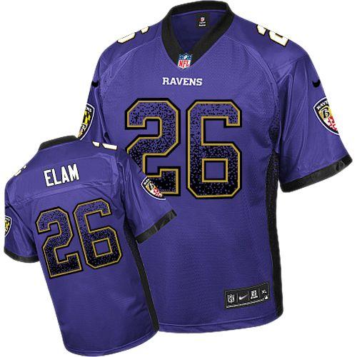  Ravens #26 Matt Elam Purple Team Color Men's Stitched NFL Elite Drift Fashion Jersey