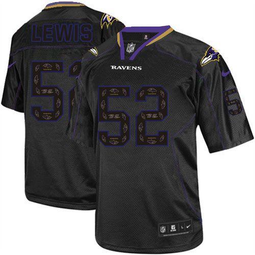  Ravens #52 Ray Lewis New Lights Out Black Men's Stitched NFL Elite Jersey